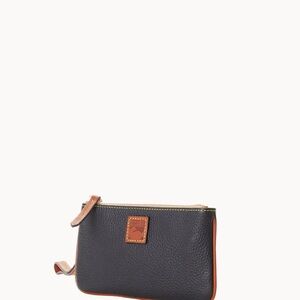 Dooney & Bourke Black and Tan Leather Wristlet